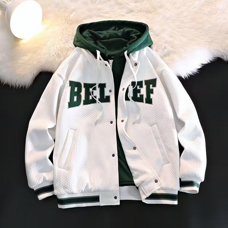 Men's Korean Style Autumn/Winter Trendy Hip-Hop Loose Fit Casual Crew Neck Jacket