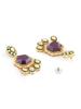 Purple Stone Green Meenakari Austrian Diamonds Necklace & Earring Set For Women