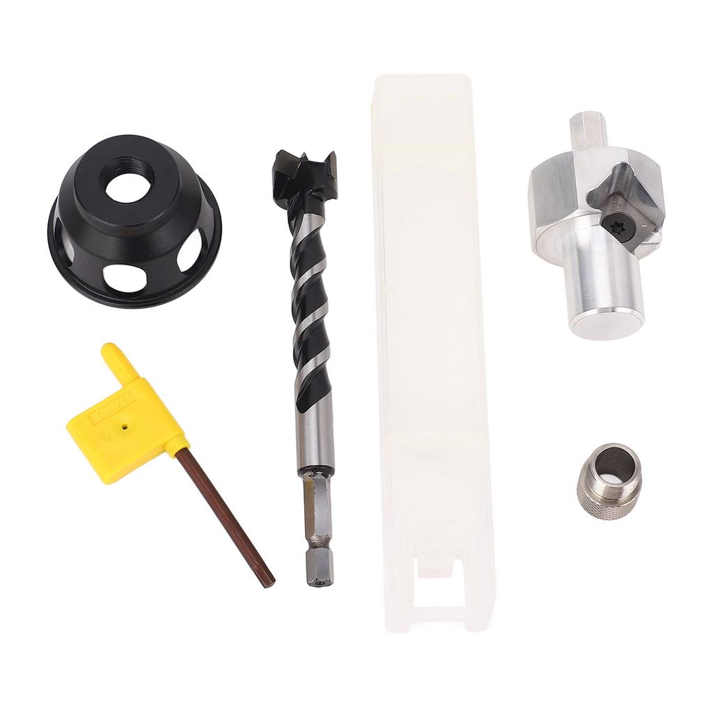 Dog Hole Chamfer Tool Set 19mm Drill Bit Vertical Drilling Locator Bench Dog Hole Chamfer Reamer