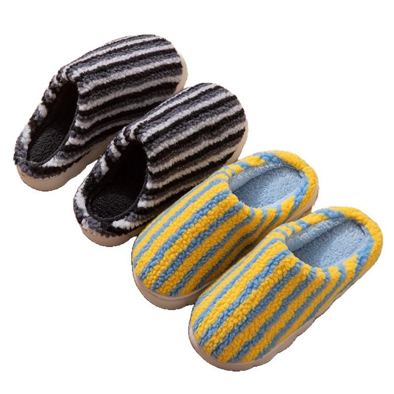 Winter cotton slippers household warm non-slip thick-soled plush home slippers color 2025 cotton shoes outer wear