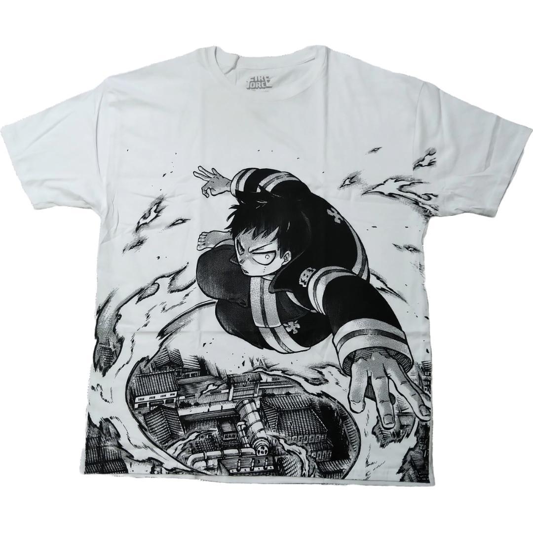 

[USED] Fire Force T-shirt, size 2X, white, manga T-shirt, anime T-shirt, official *