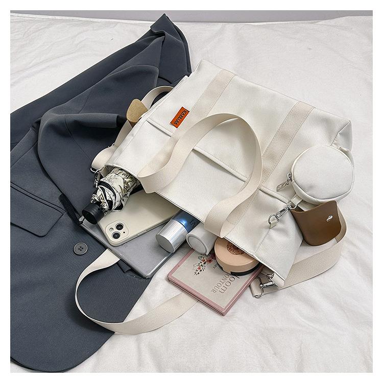 Reisetaschen-Set, leicht, große Kapazität, mit Mini-Geldbörse, wasserdichte Tragetasche für Damen, adrette Studententasche, Nylontasche