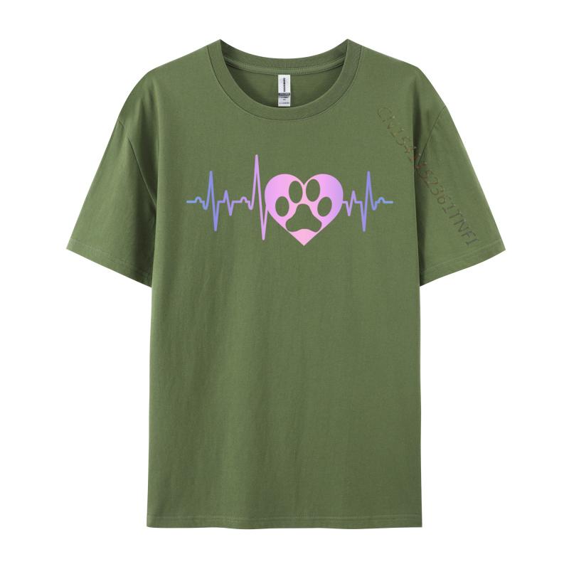 Dog Paw Print Heartbeat Heart Graphic 2024 Hot Sale Birthday 3d Printed Top T-Shirts F Tops & Tees For Men Tees Hip Hop