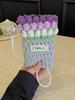 Knit Rose Pattern Mini Shoulder Bag With Phone Pocket For Daily Use