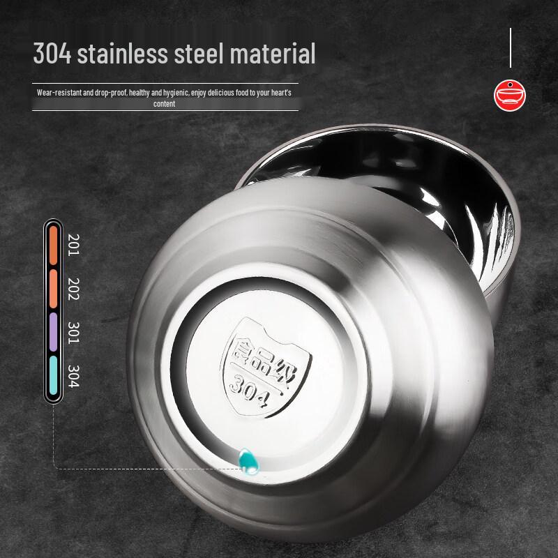 304 Stainless Steel Korean Style Double-Layer Insulated Bowl