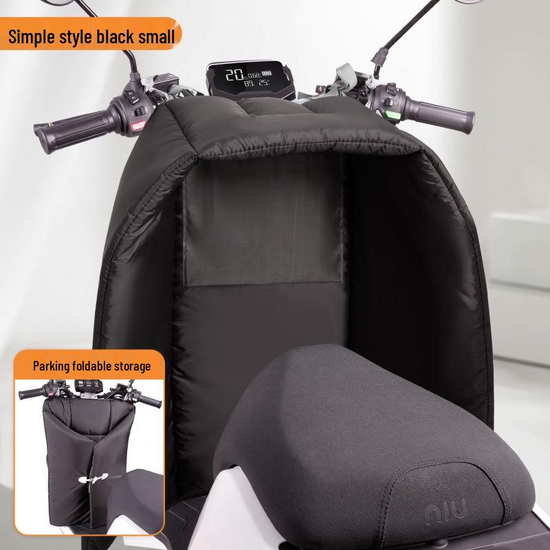 Electric Vehicle Windshield Winter Velvet Windproof Cover & Battery Motorcycle Knee Pads for Cold Protection