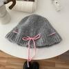 Cute Wool Bowknot Scarf Warm Winter Gloves Fashion Bow Drawstring Hat  Streetwear