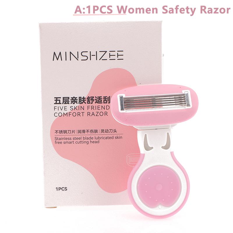 

1 шт. Женская безопасная бритва из нержавеющей стали, ручная, лезвия для бритья бороды, для тела, бикини, подмышек, бедер, портативная бритва