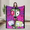 Invader Zim Movie Blanket  Soft Aesthetic Plush Throw Blanket For Bedroom Airplane Travel Flannel Bedspread Bed Cover