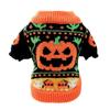 Pumpkin Pattern Pet Sweater Knitwear for Small Dog Cats Pullover Costume 2 Leg Clothes For Halloween Party Cold Weather