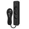 Multiprise - SELDUR - G3FU22S - 3 prises type E - Interrupteur - USB A+C 12W - Noir