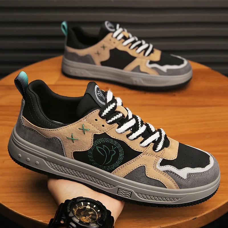 

Мужские кроссовки для крикета осень/зима новые из натуральной кожи матовые низкие повседневные нишевые дизайнерские ретро универсальные модные туфли 45 чёрный