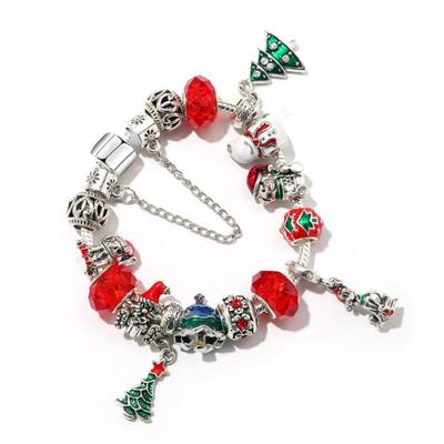 Ethnic Style Christmas Tree Pendant Beaded Bracelet