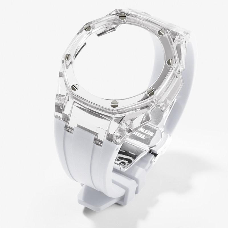 For Casioak G-Shock GA-2100 GM-2100 GMA-S2100 GA2100 Mod Kit Transparent PC Case Rubber Strap Watchband Replacement Accessories