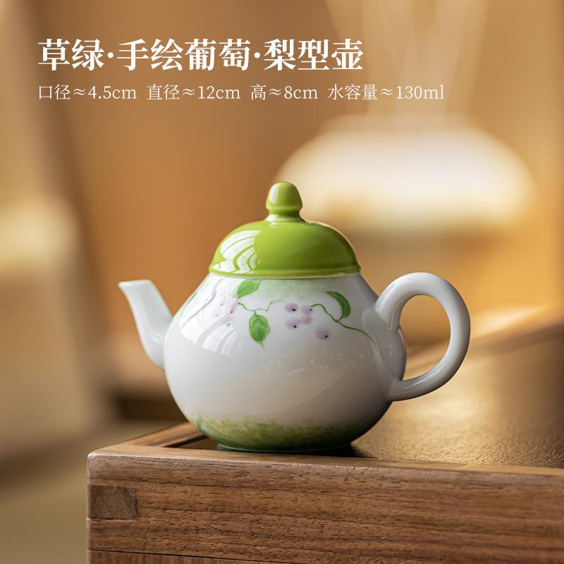 

130ml Hand-painted Grape Teapot Boutique Tea Infuser Pot Tea Maker Kettle With Ball Hole Tea Items Accessories Ornaments Craft