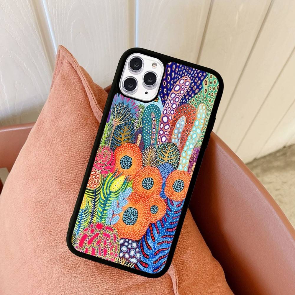 Japanese Y-Yayoi K-Kusama Art For IPhone 11 12 13 14 15 16 17 Pro Max Plus TPU+PC Shockproof Back Phone Cases