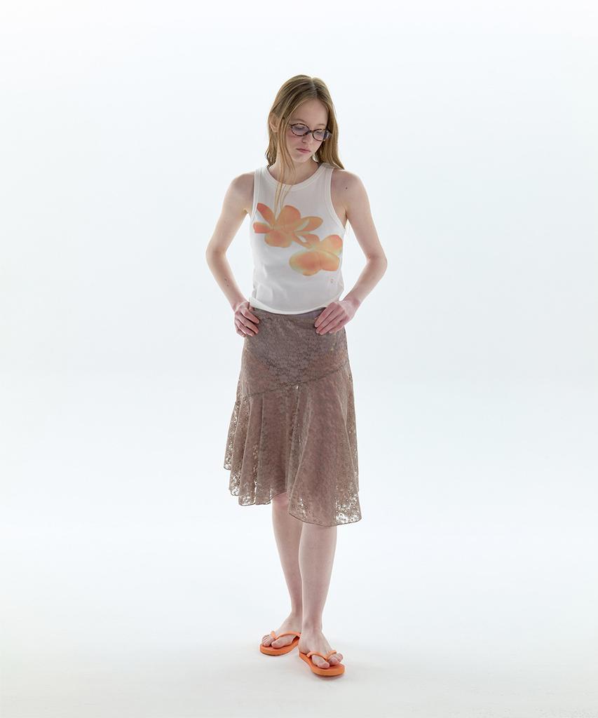 PISCESS Flower Sleeveless Top_Orange