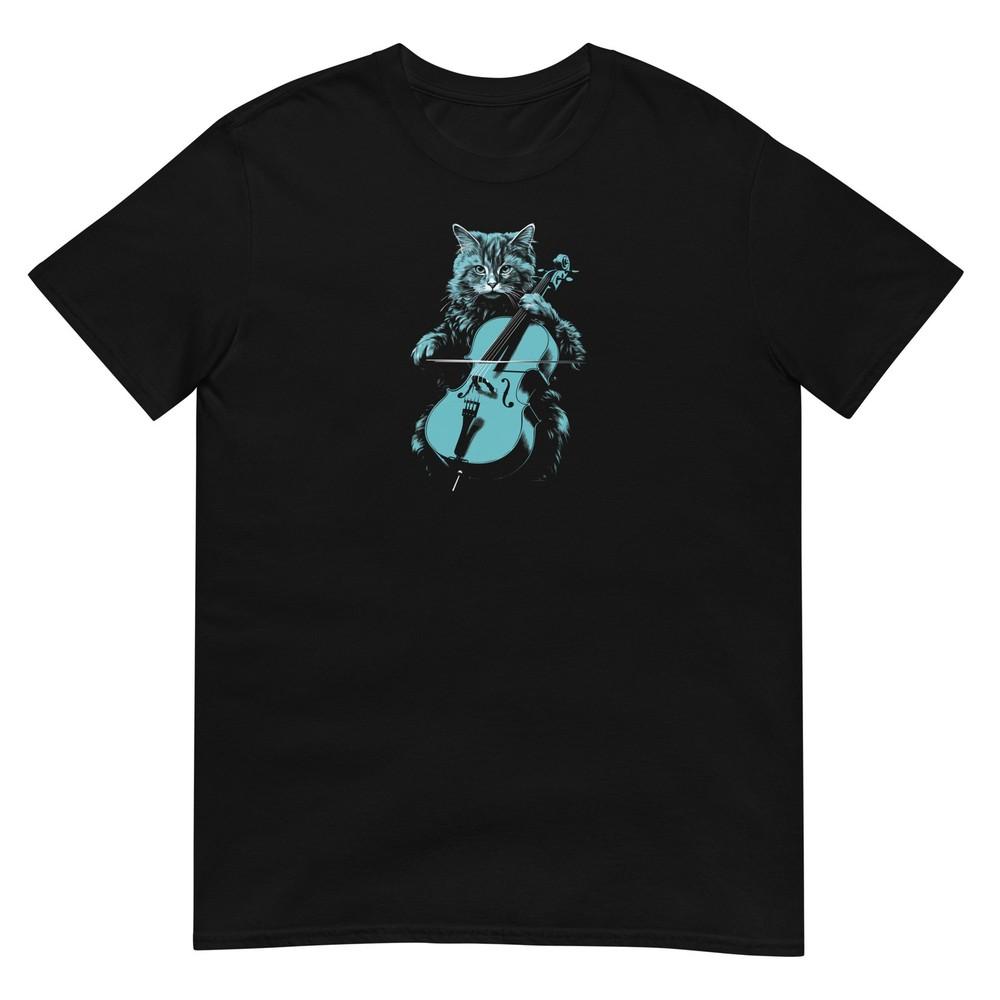 

Cat Tshirt Violin Player Cello Tee Kitty Cats Lover Pet TShirt Unisex Design Unisex T-Shirt XXXL
