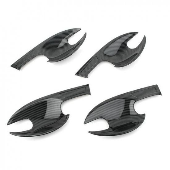 8Pcs Carbon Fiber Style Car Door Handle Bowl Cover Trim For Mazda 3 BP -2024
