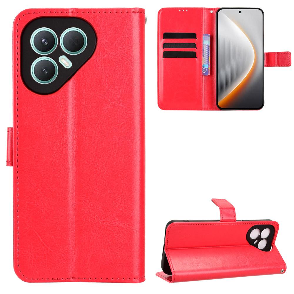 

For TECNO Pova 7 Pro 5G PU Leather Case with Strap Crazy Horse Texture Phone Wallet Cover D