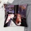 Monkey Music Sipping Meme Doublesided Printed Square Decorative Cushion Cover for Sofa Living Room Home Decor