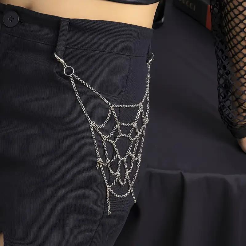 European and American Sweet Cool Style Chain Spider Web Pants Chain Dark Chain Waist Chain Body Chain Clothing Versatile