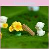 Lovely Sunflower Cat Resin Sculpture Delightful Cartoon Miniature For Micro Landscapes