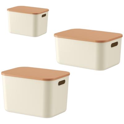 Cream Colored Stackable Storage Box With Lid Multipurpose Organizers Storage Container For Home Office Closet