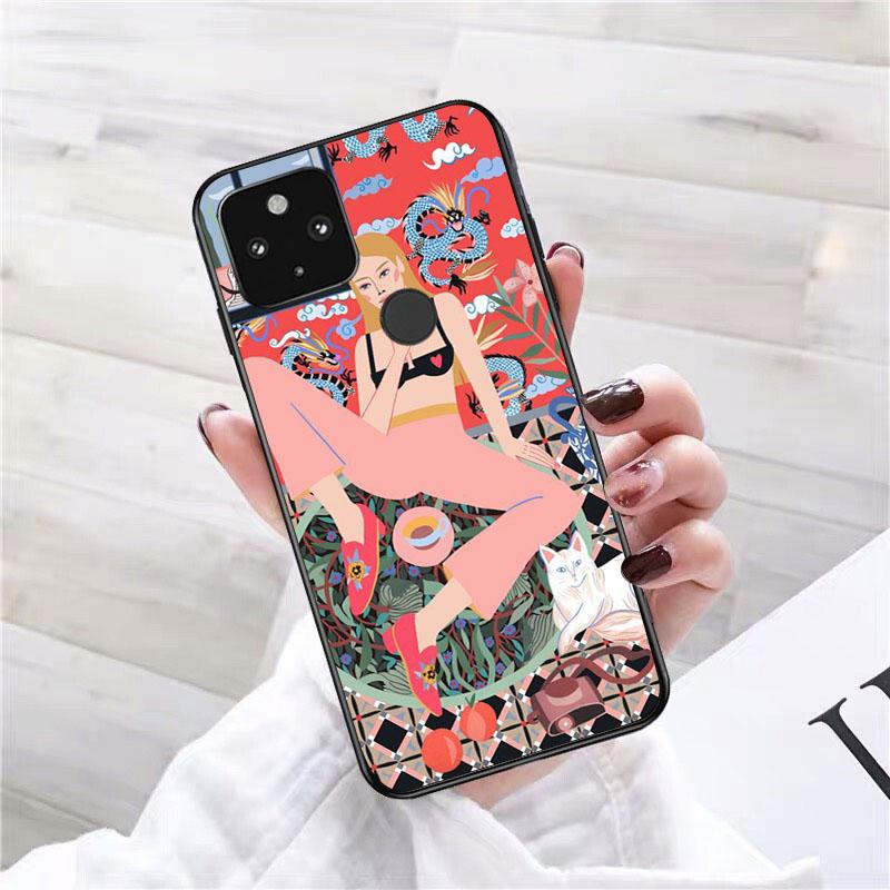 Art jaguar Flower Women Korean Phone Case for Google Pixel 7 Pro 7 6A 6 Pro 5A 4A 3A Pixel 4 XL Pixel 5 6 4 3 XL 3A XL 2 XL