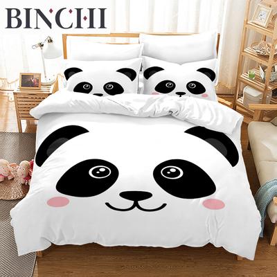 Pandabär-Bettwäsche-Sets mit Tier-Bettbezug, Zwillings-, Voll- und Einzelgröße und Kissenbezug, Heimtextilien mit 3D-Druck, Bettwäsche für Kinder und Kinder