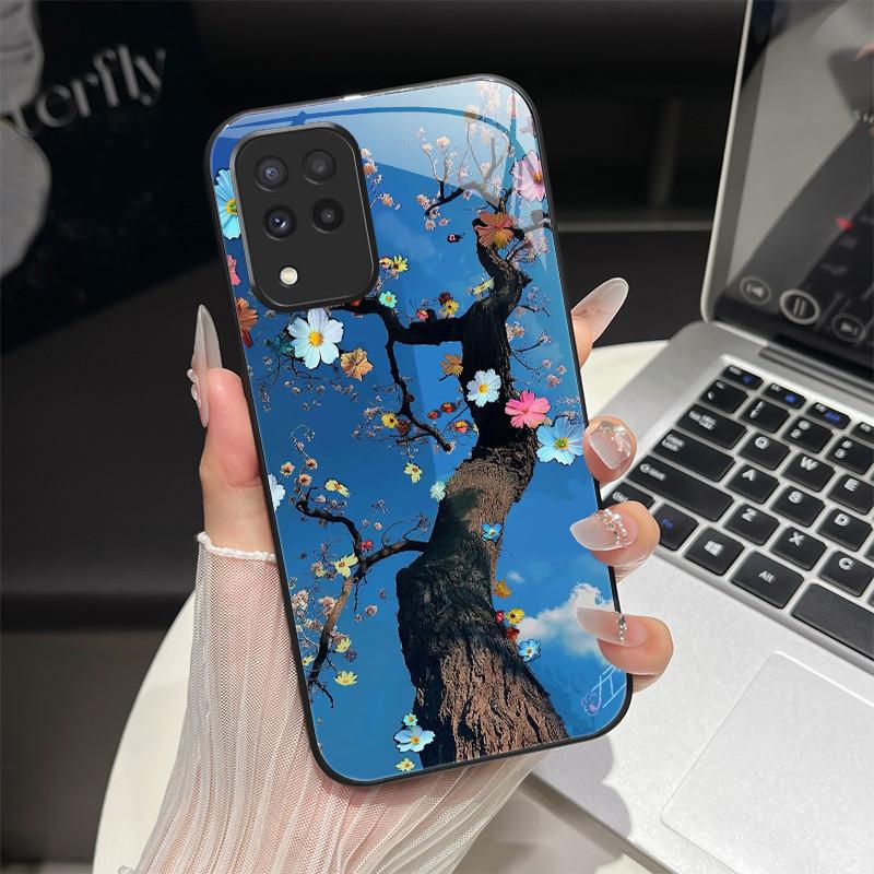 For Samsung M33 M53 Phone Case Trendy Fantasy Design Tempered Glass Hard Bumper For Galaxy M 33 M 53 Full Protection Back Covers