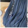 A Stylish and Retro Mid-length Embroidered Skirt with A Flexible Waist and A Double-layered Flowing Skirt