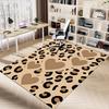 1 Stück Leopardenmuster Herz Rutschfester Bodenteppich, geeignet für Büro, Schlafzimmer und Spielzimmer. Kann auch als Sofafußstützenbezug verwendet werden-T40