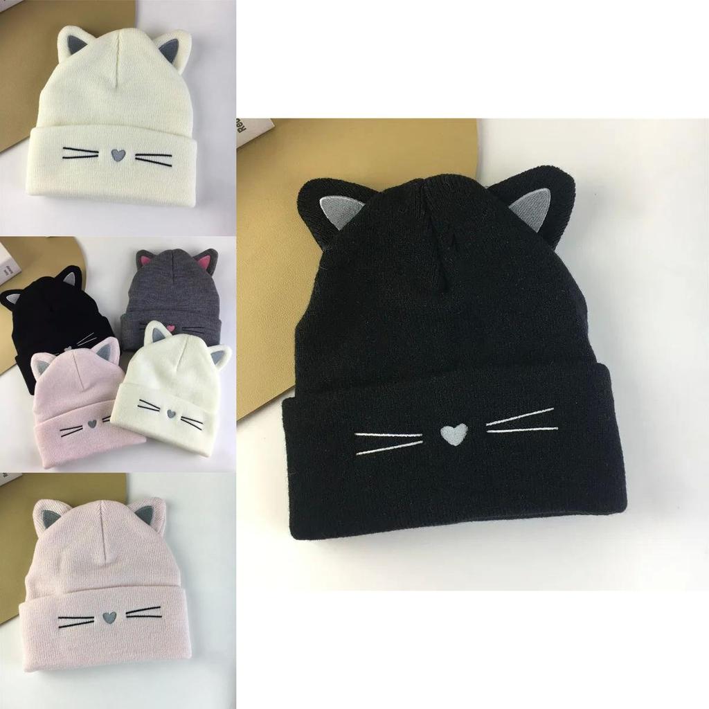 Cute Animal Design Knit Cap For Women Fall Winter Warm Polyester Beanie