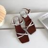 2026. New Simple Sandals Women's Summer 5cm Special-shaped Wedge Heel Sandals One-word Buckle with Holiday Style Roman Shoes