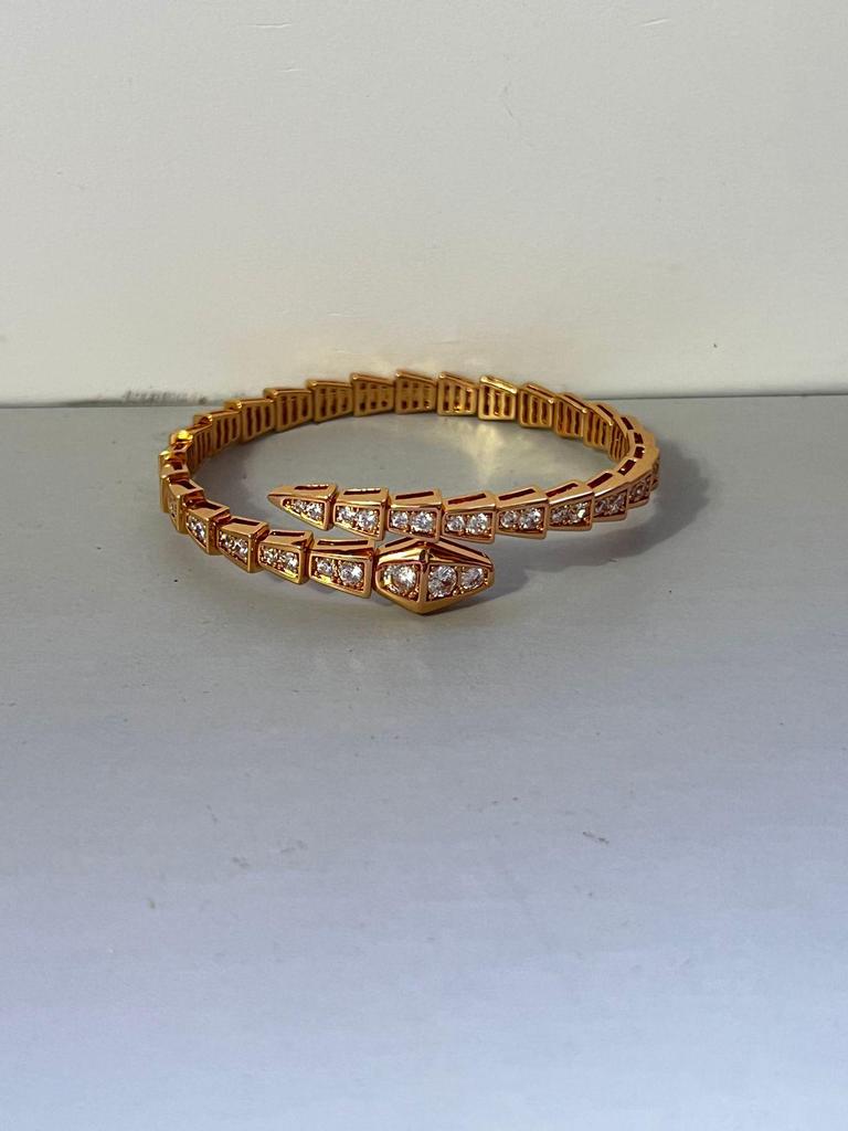 Bracelet Diamant Forme Serpent Haut de Gamme Baojia V Or