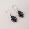 London Blue Topaz Gemstone Silver Earrings 1.6", 925 Sterling Silver Handmade Topaz Wedding Jewelry AEE-4-9