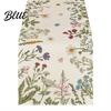 Linen Table Runner for Home Tulip Washable Blooming Flowers Spring Floral Dining Cloth Farmhouse Parties