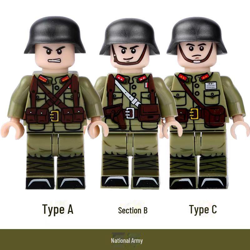 WWII Soldier Minifigure Educational Building Block Toy Set for Kids