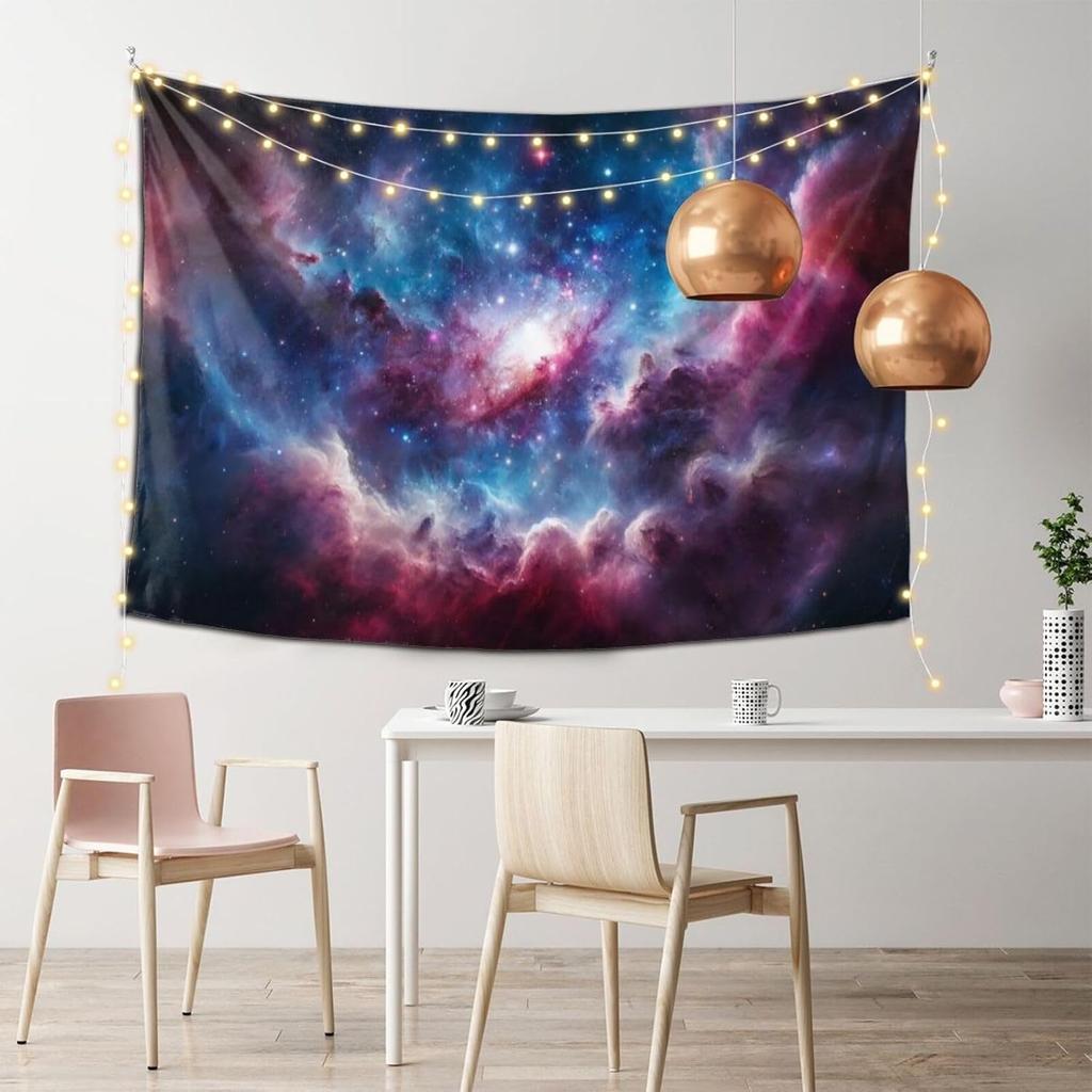 Nebula Tapestry Fancy Purple Space Star Wall Art Bedroom Aesthetic Space Mysterious Fantasy Night Sky Room Decoration Bedroom
