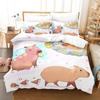 Kawaii Capybaras Sengetøy Sett Enkelt Twin Full Queen King Size Sengesett Aldult Barn Soverom Dynetrekk Sett 3D sengetøy sett