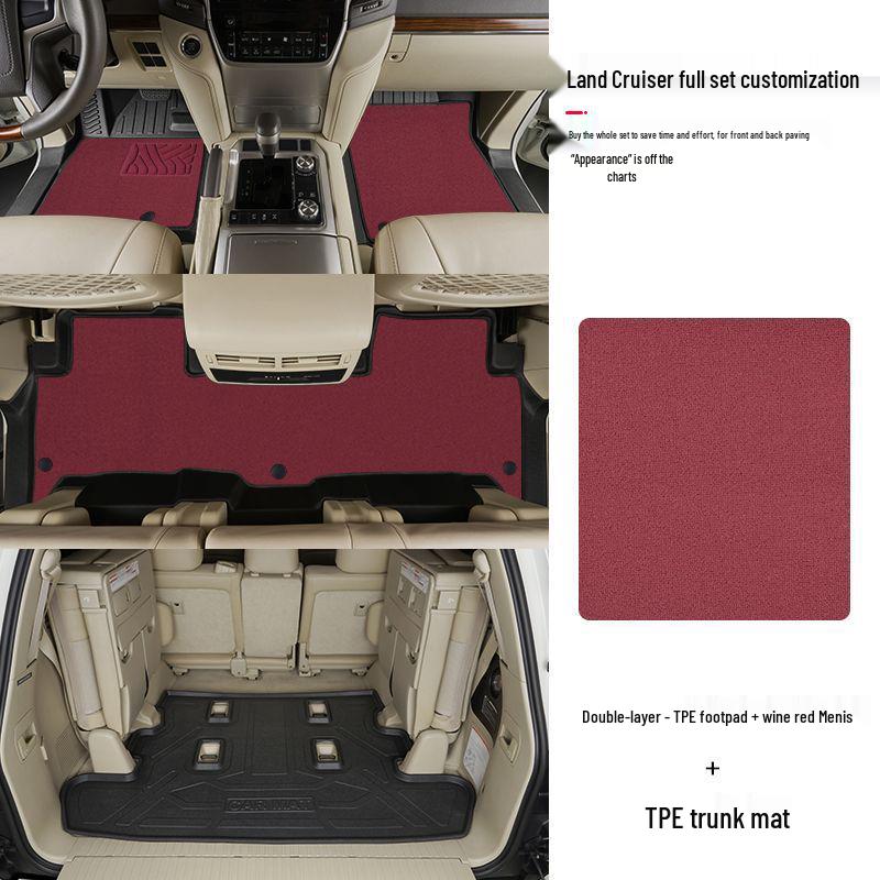 Waterproof Wear-Resistant Carpet Floor Mats for Toyota Land Cruiser LC200/LC300 Door Sills