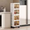 Flip-Up Seam Narrow Storage Cabinet for Kitchen, Bathroom, or Living Room