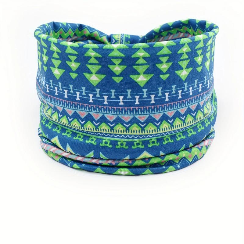 Bohemian Mandala Blume Stirnband: Elastische, atmungsaktive, schweißabsorbierende Damen Kopfbedeckung mit breiter Krempe