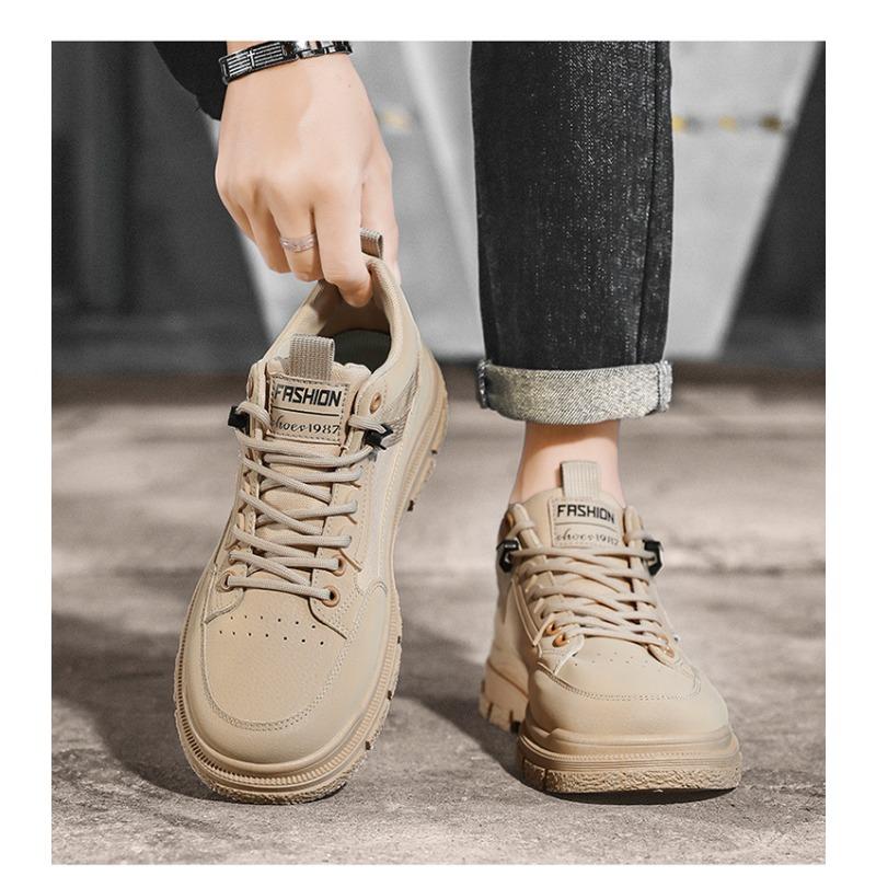 New Autumn Workwear Style Martin Boots, Casual Sports Work Footwear, Waterproof Thick-soled Wear-resistant High-top Fleece-lined Boots
