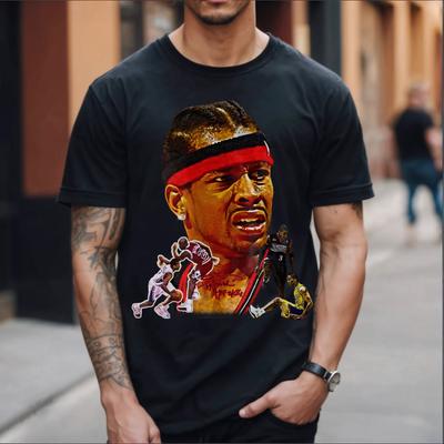 Allen Iverson The Answer Sixers 90's Basketball Vintage Style Big Face T-Shirt
