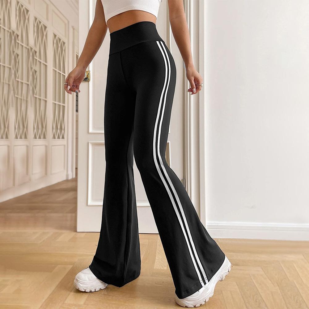 Amazon Women's High Waist Drop Wide Leg Casual Pants Summer New Straight Skinny American Micro-pull Pants
