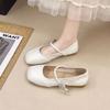 French retro Mary Jane shoes women's 2025 spring and autumn new versatile single shoes light mouth silver small leather shoes Doudou shoes