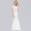 Plus-Size Bridesmaid Evening Gown with Sequins, Mesh, Mermaid Silhouette, Slim Fit, Suitable for Banquets, Performances, and Hosting, Long Dress
