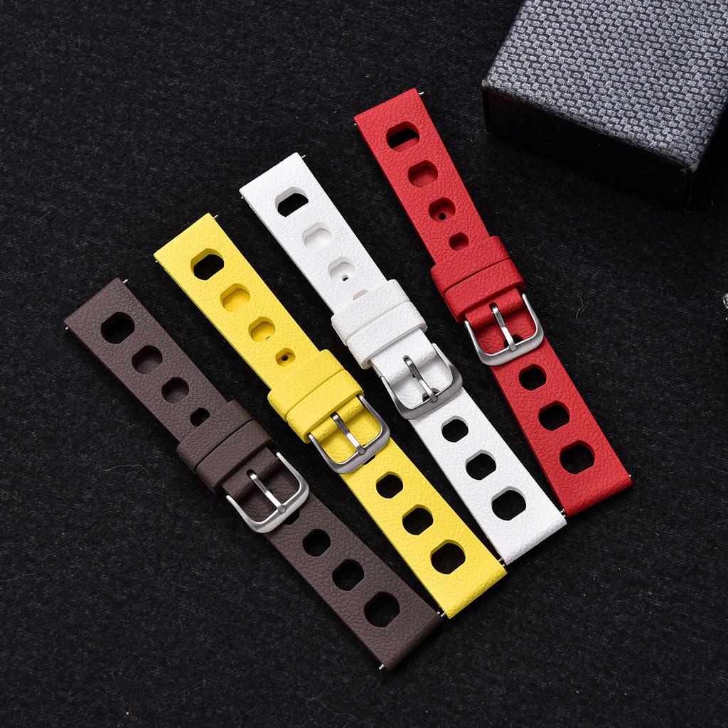New Design Fluororubber FKM Watch Strap 20mm 22mm Tropical Strap Quick Release Watch Band For Traditional DivingWatch Accessorie